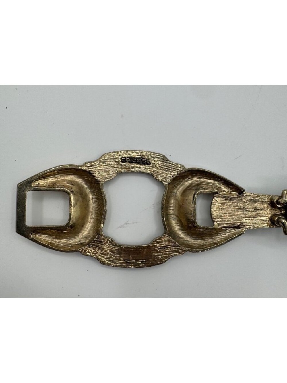 Chicos Genuine Leather Black Belt With Gold-Tone Hammered Circle Buckle Accent - Picture 9 of 9